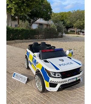 Coche infantil de policia 12V JC-002, BLANCO, MANDO RC - LE4444